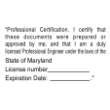 PE-MDCERT - Maryland Profesional Engineer Certification Hand Stamp