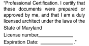 Maryland Architect Certification Hand Stamp