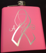 6 oz. Pink Flask Gift Set with Ribbon